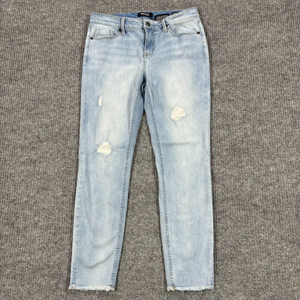 Buffalo David Bitton Jess Rip & Repair Mid Rise Skinny Jeans Womens 6/28 Denim